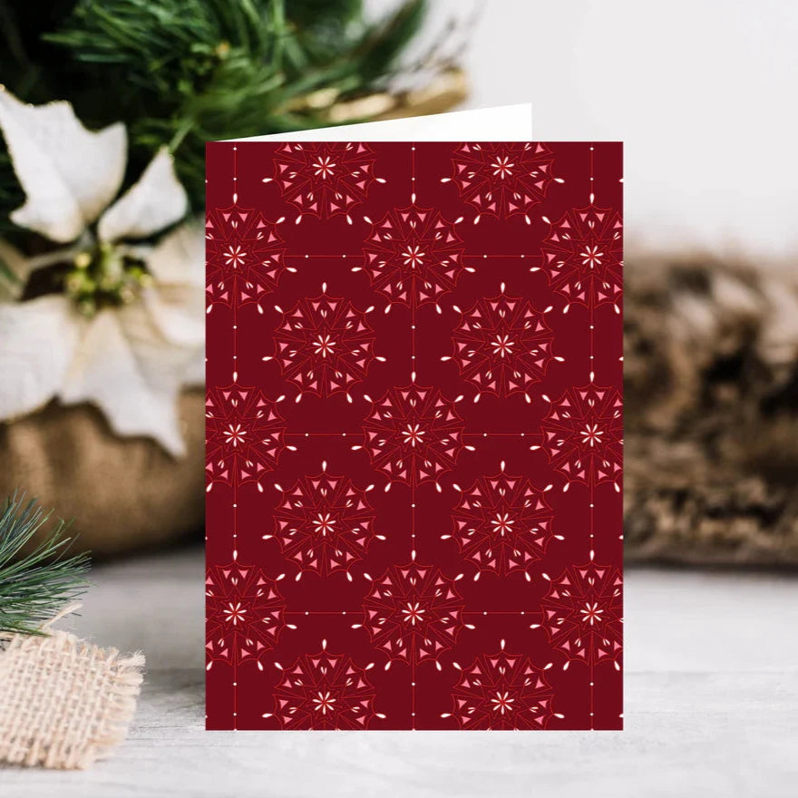 Wine Snowflakes Christmas Card